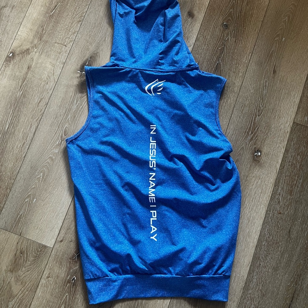 Active Faith Blue Sleeveless Hoodie NWOT - Picture 5 of 6
